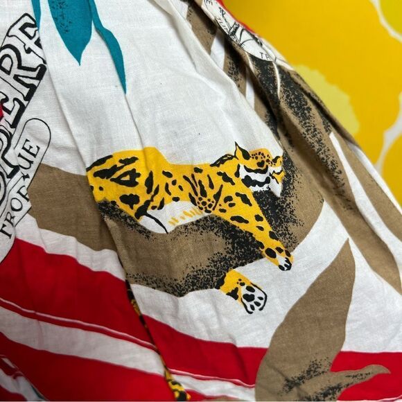 Handmade One of a Kind Vintage 80s 90s Tropical Jungle Fit Flare Swing Skirt - Picture 4 of 7